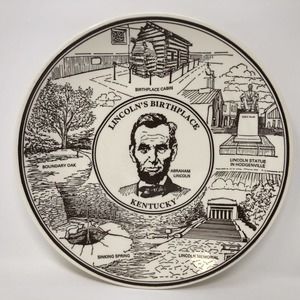 Abraham Lincoln 10" Collector Plate Birthplace Kentucky Ironstone Landmarks